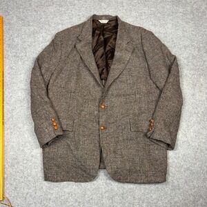 Custom Clothes Vintage Mens Brown Tweed Wool Blazer Sport Coat Made in USA